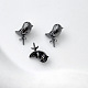 Brass Pave Clear Cubic Zirconia Bird Peg Bails Pin Charms BAPE-PW0002-16C-1