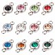 SUNNYCLUE 1 Box 24Pcs Rhinestone Connector Charm Rhinestone Connectors Stainless Steel Link Connectors Flat Round Linking Charms for Jewelry Making Charms Women DIY Necklace Bracelet Earring Crafts STAS-SC0004-34-1