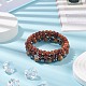 3Pcs 3 Style Natural Picture Jasper & Wood & Synthetic Hematite Stretch Bracelets Set with Alloy Lotus Charm BJEW-JB08422-2