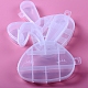9グリッドのウサギの形をしたプラスチックオーガナイザーボックス  ビーズジュエリーネイルアート小物の収納容器  透明  13.1x16.7x2.6cm ANIM-PW0001-115-2