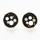 (vendita di fabbrica di feste di gioielli) orecchini a bottone smaltati in lega rotonda piatta EJEW-N009-09A-1