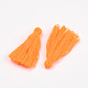手作りコットンタッセルパーツ  ペンダントの飾り  ダークオレンジ  29~35mm X-OCOR-Q024-27-3