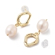 Boucles d'oreille en perles naturelles EJEW-P256-34G-2
