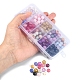 220Pcs 10 Colors Transparent Crackle Glass Beads Strands GLAA-YW0001-49-5