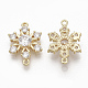 Brass Micro Pave Clear Cubic Zirconia Links ZIRC-Q021-059G-NF-2