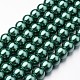 Brins de perles rondes en verre teinté écologique HY-A008-6mm-RB118-1