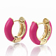 Brass Huggie Hoop Earrings EJEW-S209-01-2