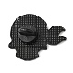 ハロウィンテーマのエナメルピン  バックパックの衣類用の黒の亜鉛合金ブローチ  頭蓋骨の海賊  27x32x1.5mm JEWB-Z013-02B-EB-2