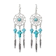 Серьги-подвески из искусственной бирюзы EJEW-JE06330-01-2