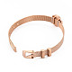 Rond plat en acrylique avec bracelet à maillons en chiffres romains avec boucle de ceinture BJEW-N017-022RG-3
