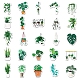 50 pièces 50 styles autocollants en plastique pvc imperméables à thème végétal STIC-PW0001-375-5