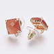Faceted Glass Stud Earring Findings GLAA-F084-C01-2