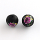 Image de fleur perles rondes en verre de pinceau GFB-R004-14mm-V10-1