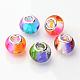 Mixed Color Spray Painted Two Tone Glass Rondelle Large Hole European Beads X-GPDL-R003-M1-1