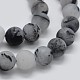 Chapelets de perles en quartz rutile noir naturel G-F570-02-6mm-3