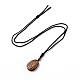 Adjustable Natural Tiger Eye Teardrop with Spiral Pendant Necklace with Nylon Cord for Women NJEW-L171-04A-2