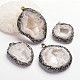 Pépites polymère en laiton argile naturelle cristal strass druzy gros pendentifs G-F218-13-1