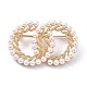 Broche de perlas de imitación de plástico JEWB-D007-03G-1