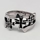 Personalized Retro 304 Stainless Steel Cross Rings for Men RJEW-F006-116-1
