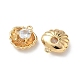 Подвески в форме ракушки из латуни с микропаве из кубических цирконий KK-Z136-56G-01-2