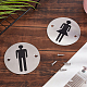 Unicraftale 2 lot de 2 styles 201 panneaux de toilettes en acier inoxydable - Symboles de guide de genre - Plats ronds avec motif homme/femme - Panneau en métal de 75x1 mm pour le bureau DIY-UN0001-87-4