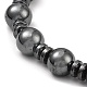 Круглые и рельефные синтетические немагнитные ожерелья из гематита с бисером для женщин и мужчин NJEW-E097-05-2