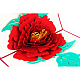 3dはポップアップ牡丹の花のグリーティングカードは、あなたのカードに感謝します  レッド  15.5x13cm DIY-N0001-029R-2