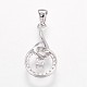925 Sterling Silver Micro Pave Cubic Zirconia Pendants STER-F044-06P-2