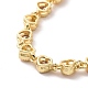 Enamel Evil Eye & Cubic Zirconia Heart Link Chain Bracelet BJEW-H555-01-4