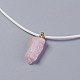 Natural Pink Tourmaline Pendant Necklaces NJEW-P245-A-G-4