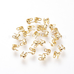 Bouts de perle en laiton, calotte embouts, couverture de noeud à clapet, or, 4x2.5mm, Trou: 1mm, diamètre intérieur: 1.28 mm, adapté pour chaîne à billes 1 mm ou 1.2 mm