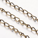 Eisenketten verdreht, ungeschweißte, Antik Bronze, Ring: ca. 3.5 mm breit, 5.5 mm lang, 0.5 mm dick