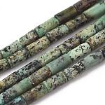 Natürliche afrikanische türkis (jasper) perlen stränge, Kolumne, 4x2 mm, Bohrung: 0.6 mm, ca. 90 Stk. / Strang, 15.75 Zoll (40 cm)