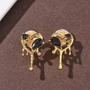 Серьги-клипсы из латунного микропаве из циркония EJEW-K286-11G