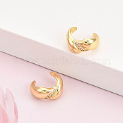 Латунные серьги-манжеты из прозрачного кубического циркония KK-T074-37G