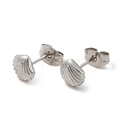 304 Stainless Steel Shell Shape Stud Earrings for Women EJEW-I281-33P