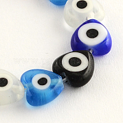 Сердце ручной работы сглаз Lampwork бисер пряди LAMP-R116-01