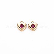 Brass Micro Pave Cubic Zirconia Charms KK-R136-053A-NF