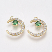 Brass Micro Pave Cubic Zirconia Charms KK-T038-507D