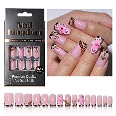 Faux ongles &agrave; coller en acrylique &agrave; motif floral MRMJ-P019-01E