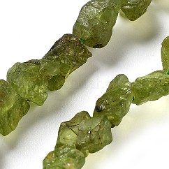 未加工の天然ペリドットビーズ連売り  ナゲット  8.5~13.5x6.5~9x5~7mm  穴：0.9mm  約18~21個/連  7.28''~7.87''（18.5~20センチメートル）