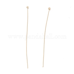 Sfera in ottone perni testa, placcato di lunga durata,  cadmio& piombo libero, vero placcato oro 14k, 50~50.5mm, testa: 1.8 mm, ago :0.5mm, 24 gauge