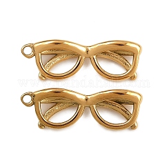 Pendentifs en acier inoxydable 304, placage ionique (ip), charme de lunettes, véritable 18k plaqué or, 22x7.5x4mm, Trou: 1.3mm