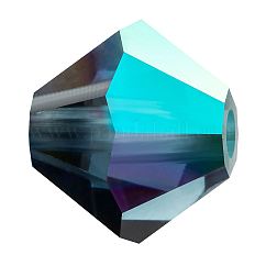 Preciosa® Kristallperlen, tschechischer Kristall, Doppelkegel (451 69 302 Rondell), 30340 200 montana ab, 3 mm, Bohrung: 0.8 mm