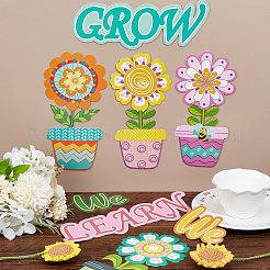 45 pièces 15 styles de fleurs de papier colorées de printemps découpées&nbsp;DIY-WH0430-033