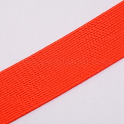 超幅広の厚手の平らなゴムバンド  ウェビング衣類縫製アクセサリー  レッドオレンジ  40mm&nbsp;EC-WH0016-B-S035