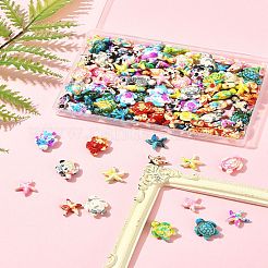 124 шт. 14 вида синтетических бирюзовых бусин G-FS0005-88