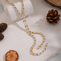 Теннисная цепочка Y для женщин из нержавеющей стали с блестящими прозрачными кубическими циркониями MI6992