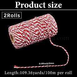 2 рулон ниток для макраме из хлопка в два сложения&nbsp;MAKN-CY0001-01D