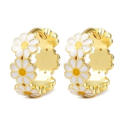 Orecchini a cerchio in ottone smaltato&nbsp;X-EJEW-S277-01G